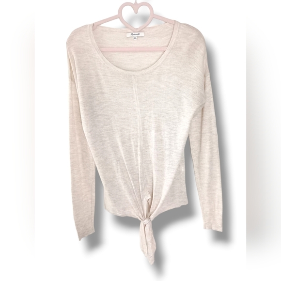 Madewell long sleeve Knit Top in Oatmeal - Picture 2 of 5